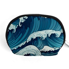 Waves Ocean Sea Pattern Water Tsunami Rough Seas Accessory Pouch (medium) by Ravend