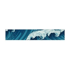 Waves Ocean Sea Pattern Water Tsunami Rough Seas Premium Plush Fleece Scarf (mini) by Ravend