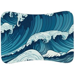 Waves Ocean Sea Pattern Water Tsunami Rough Seas Velour Seat Head Rest Cushion by Ravend