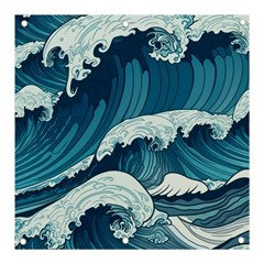 Waves Ocean Sea Pattern Water Tsunami Rough Seas Banner And Sign 3  X 3  by Ravend