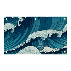 Waves Ocean Sea Pattern Water Tsunami Rough Seas Banner And Sign 5  X 3  by Ravend