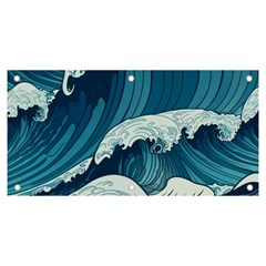 Waves Ocean Sea Pattern Water Tsunami Rough Seas Banner And Sign 6  X 3  by Ravend