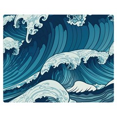 Waves Ocean Sea Pattern Water Tsunami Rough Seas One Side Premium Plush Fleece Blanket (medium)