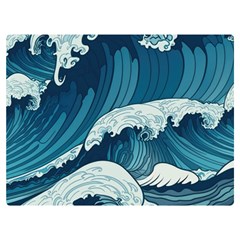 Waves Ocean Sea Pattern Water Tsunami Rough Seas Premium Plush Fleece Blanket (extra Small) by Ravend