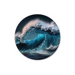 Tsunami Waves Ocean Sea Water Rough Seas Magnet 3  (round) by Ravend