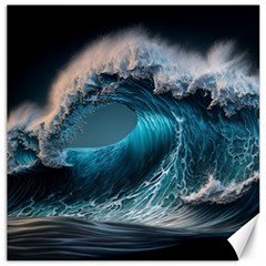 Tsunami Waves Ocean Sea Water Rough Seas Canvas 20  X 20  by Ravend