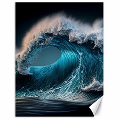 Tsunami Waves Ocean Sea Water Rough Seas Canvas 18  X 24  by Ravend