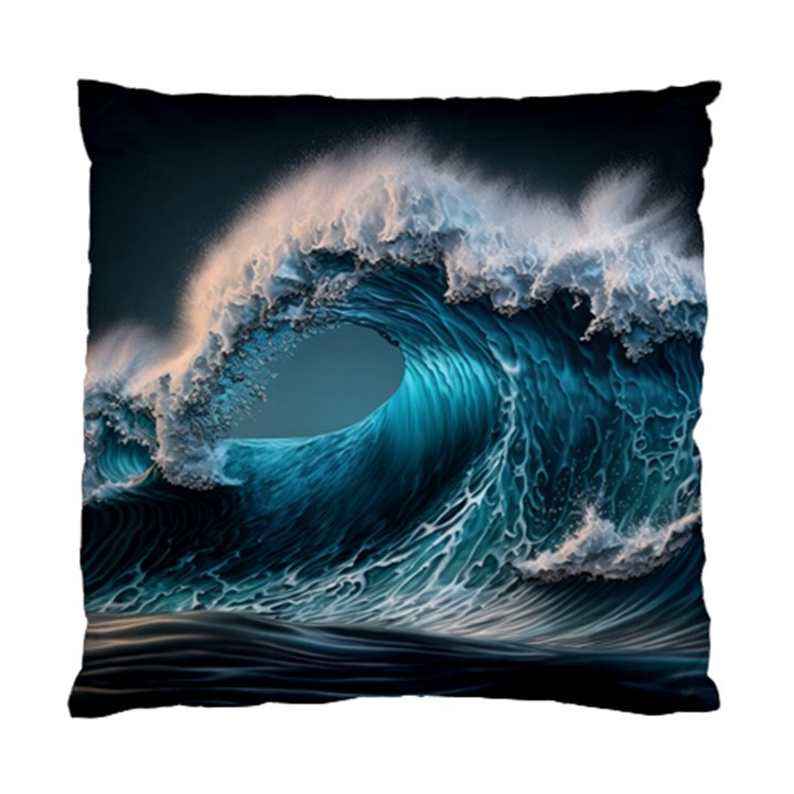 Tsunami Waves Ocean Sea Water Rough Seas Standard Cushion Case (Two Sides)