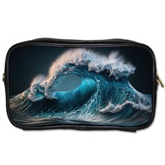 Tsunami Waves Ocean Sea Water Rough Seas Toiletries Bag (two Sides) by Ravend