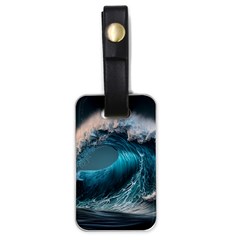 Tsunami Waves Ocean Sea Water Rough Seas Luggage Tag (one Side) by Ravend