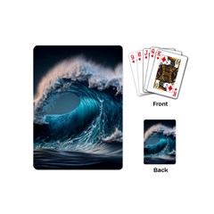 Tsunami Waves Ocean Sea Water Rough Seas Playing Cards Single Design (mini) by Ravend