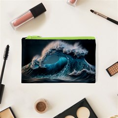 Tsunami Waves Ocean Sea Water Rough Seas Cosmetic Bag (xs) by Ravend