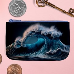 Tsunami Waves Ocean Sea Water Rough Seas Large Coin Purse by Ravend