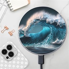 Tsunami Waves Ocean Sea Water Rough Seas Wireless Fast Charger(white) by Ravend