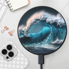 Tsunami Waves Ocean Sea Water Rough Seas Wireless Fast Charger(black)