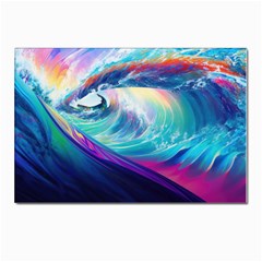 Waves Ocean Sea Tsunami Nautical Nature Water Postcard 4 x 6  (pkg Of 10) by Ravend