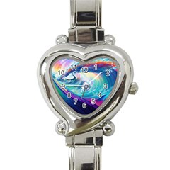 Waves Ocean Sea Tsunami Nautical Nature Water Heart Italian Charm Watch by Ravend