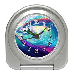 Waves Ocean Sea Tsunami Nautical Nature Water Travel Alarm Clock by Ravend