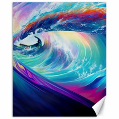 Waves Ocean Sea Tsunami Nautical Nature Water Canvas 16  X 20  by Ravend