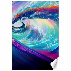 Waves Ocean Sea Tsunami Nautical Nature Water Canvas 20  X 30  by Ravend