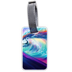 Waves Ocean Sea Tsunami Nautical Nature Water Luggage Tag (one Side) by Ravend