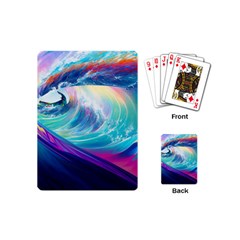 Waves Ocean Sea Tsunami Nautical Nature Water Playing Cards Single Design (mini) by Ravend