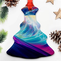 Waves Ocean Sea Tsunami Nautical Nature Water Ornament (christmas Tree)  by Ravend