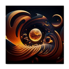 Ai Generated Swirl Space Design Fractal Light Abstract Tile Coaster by Ravend