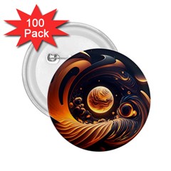 Ai Generated Swirl Space Design Fractal Light Abstract 2 25  Buttons (100 Pack)  by Ravend