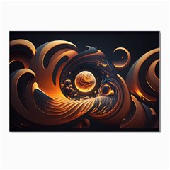 Ai Generated Swirl Space Design Fractal Light Abstract Postcard 4 x 6  (pkg Of 10) by Ravend