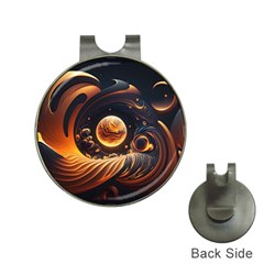 Ai Generated Swirl Space Design Fractal Light Abstract Hat Clips With Golf Markers by Ravend