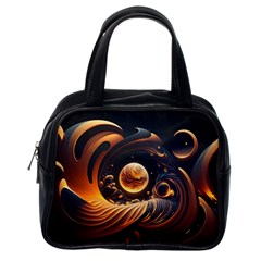 Ai Generated Swirl Space Design Fractal Light Abstract Classic Handbag (one Side) by Ravend