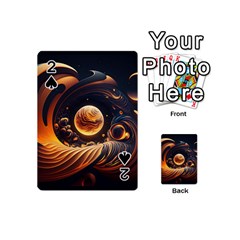 Ai Generated Swirl Space Design Fractal Light Abstract Playing Cards 54 Designs (mini) by Ravend