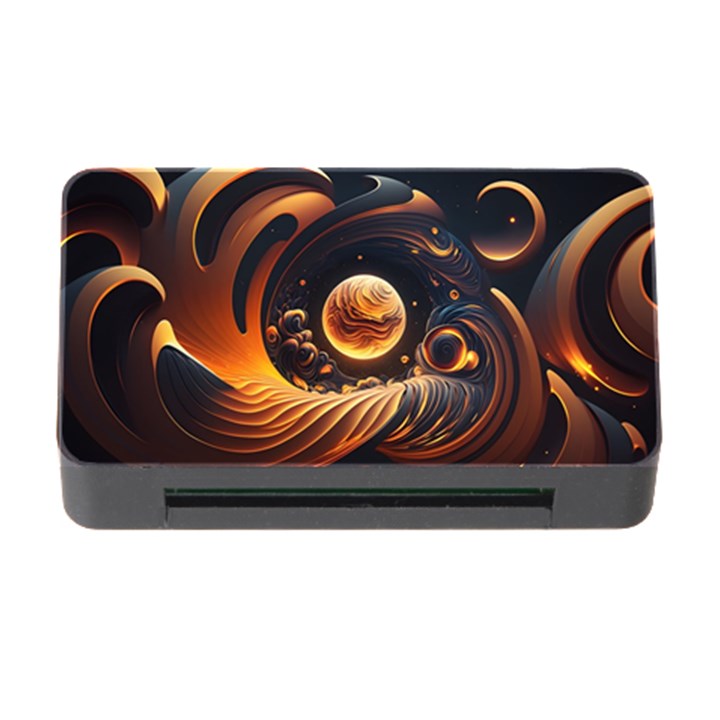 Ai Generated Swirl Space Design Fractal Light Abstract Memory Card Reader with CF