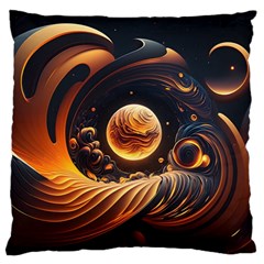 Ai Generated Swirl Space Design Fractal Light Abstract Large Cushion Case (two Sides) by Ravend