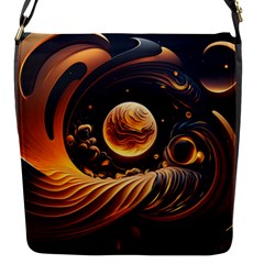 Ai Generated Swirl Space Design Fractal Light Abstract Flap Closure Messenger Bag (s) by Ravend