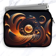 Ai Generated Swirl Space Design Fractal Light Abstract Apple Ipad 2/3/4 Zipper Cases by Ravend