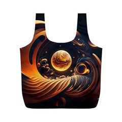 Ai Generated Swirl Space Design Fractal Light Abstract Full Print Recycle Bag (m) by Ravend