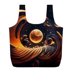 Ai Generated Swirl Space Design Fractal Light Abstract Full Print Recycle Bag (l) by Ravend