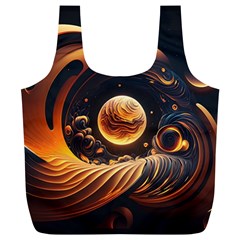 Ai Generated Swirl Space Design Fractal Light Abstract Full Print Recycle Bag (xl) by Ravend