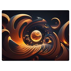 Ai Generated Swirl Space Design Fractal Light Abstract One Side Premium Plush Fleece Blanket (extra Small) by Ravend