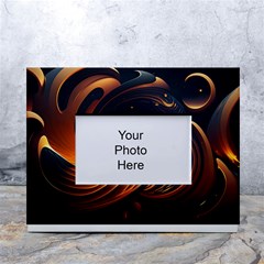 Ai Generated Swirl Space Design Fractal Light Abstract White Tabletop Photo Frame 4 x6 