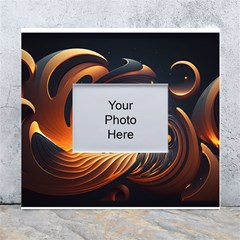 Ai Generated Swirl Space Design Fractal Light Abstract White Wall Photo Frame 5  X 7  by Ravend