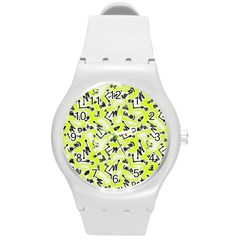 Background Pattern Graphic Beautiful Wallpaper Art Round Plastic Sport Watch (m) by Ravend