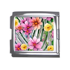 Beautiful Big Blooming Flowers Watercolor Mega Link Italian Charm (18mm) by GardenOfOphir