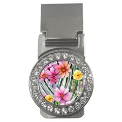 Beautiful Big Blooming Flowers Watercolor Money Clips (cz)  by GardenOfOphir