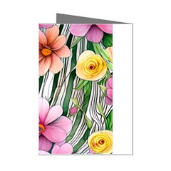 Beautiful Big Blooming Flowers Watercolor Mini Greeting Cards (pkg Of 8) by GardenOfOphir