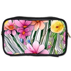 Beautiful Big Blooming Flowers Watercolor Toiletries Bag (two Sides) by GardenOfOphir