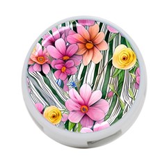 Beautiful Big Blooming Flowers Watercolor 4-port Usb Hub (two Sides) by GardenOfOphir