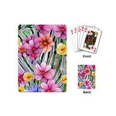 Beautiful Big Blooming Flowers Watercolor Playing Cards Single Design (mini) by GardenOfOphir